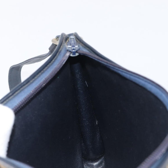 Christian Dior Trotter Canvas Shoulder Bag Navy Gold Auth 213791