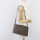 Christian Dior Trotter Canvas Shoulder Bag Navy Gold Auth 213791-20