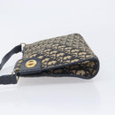 Christian Dior Trotter Canvas Shoulder Bag Navy Gold Auth 213791-5