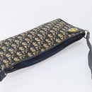 Christian Dior Trotter Canvas Shoulder Bag Navy Gold Auth 213791-6