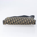 Christian Dior Trotter Canvas Shoulder Bag Navy Gold Auth 213791-9