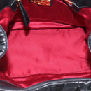 Miu Miu Matelasse Hand Bag Leather Black Gold Tone Auth 213792V-20