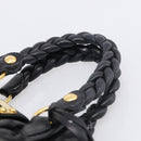 Miu Miu Matelasse Hand Bag Leather Black Gold Tone Auth 213792V-8
