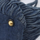 Miu Miu Denim Matelasse Hand Bag Blue Gold Auth 213793A-10