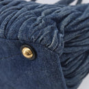 Miu Miu Denim Matelasse Hand Bag Blue Gold Auth 213793A-12