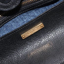 Miu Miu Denim Matelasse Hand Bag Blue Gold Auth 213793A-15