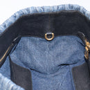 Miu Miu Denim Matelasse Hand Bag Blue Gold Auth 213793A-17