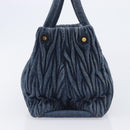 Miu Miu Denim Matelasse Hand Bag Blue Gold Auth 213793A-5