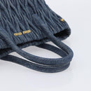 Miu Miu Denim Matelasse Hand Bag Blue Gold Auth 213793A-7