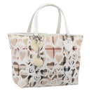 BURBERRY Nova Check Tote Bag PVC Leather Beige Silver Auth 213794A-1