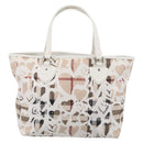 BURBERRY Nova Check Tote Bag PVC Leather Beige Silver Auth 213794A-3