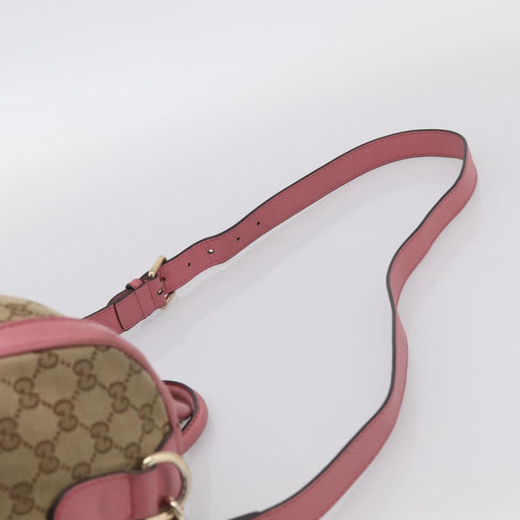 GUCCI GG Canvas Web Sherry Line Hand Bag 2way Beige Gold 247205 Auth 213795A