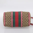 GUCCI GG Canvas Web Sherry Line Hand Bag 2way Beige Gold 247205 Auth 213795A-11