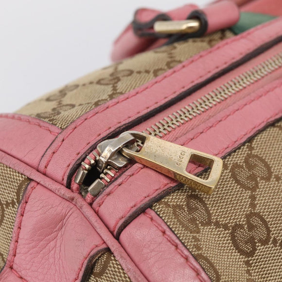 GUCCI GG Canvas Web Sherry Line Hand Bag 2way Beige Gold 247205 Auth 213795A