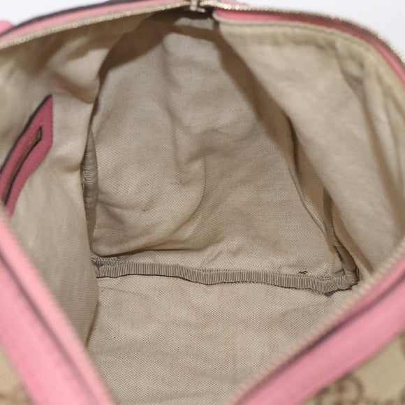 GUCCI GG Canvas Web Sherry Line Hand Bag 2way Beige Gold 247205 Auth 213795A