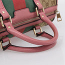 GUCCI GG Canvas Web Sherry Line Hand Bag 2way Beige Gold 247205 Auth 213795A-7
