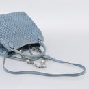 Miu Miu Matelasse Chain Shoulder Bag Leather 2way Light Blue Silver Auth 213798V-12