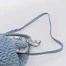 Miu Miu Matelasse Chain Shoulder Bag Leather 2way Light Blue Silver Auth 213798V-13
