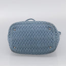 Miu Miu Matelasse Chain Shoulder Bag Leather 2way Light Blue Silver Auth 213798V-14