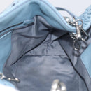 Miu Miu Matelasse Chain Shoulder Bag Leather 2way Light Blue Silver Auth 213798V-22