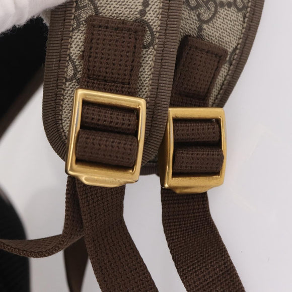 GUCCI GG Supreme Disney Three Little Pigs Backpack PVC Beige 552884 Auth 213800M