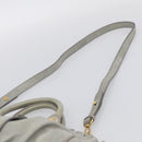 Miu Miu Vitellolux Hand Bag Leather 2way Gold Light Green Auth 213807M-10