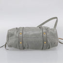 Miu Miu Vitellolux Hand Bag Leather 2way Gold Light Green Auth 213807M-11