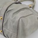 Miu Miu Vitellolux Hand Bag Leather 2way Gold Light Green Auth 213807M-12