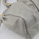 Miu Miu Vitellolux Hand Bag Leather 2way Gold Light Green Auth 213807M-13