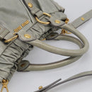 Miu Miu Vitellolux Hand Bag Leather 2way Gold Light Green Auth 213807M-7