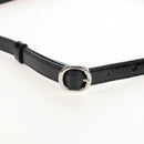 CHANEL Matelasse In Love Belt Bag Waist Bag Patent Black Silver CC Auth 213810SM-27