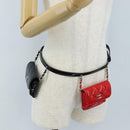 CHANEL Matelasse In Love Belt Bag Waist Bag Patent Black Silver CC Auth 213810SM-32