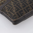 FENDI Zucca Canvas Celeria Shoulder Bag Brown Silver 8BT092 Auth 213811-11