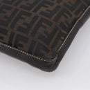 FENDI Zucca Canvas Celeria Shoulder Bag Brown Silver 8BT092 Auth 213811-12