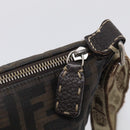 FENDI Zucca Canvas Celeria Shoulder Bag Brown Silver 8BT092 Auth 213811-14