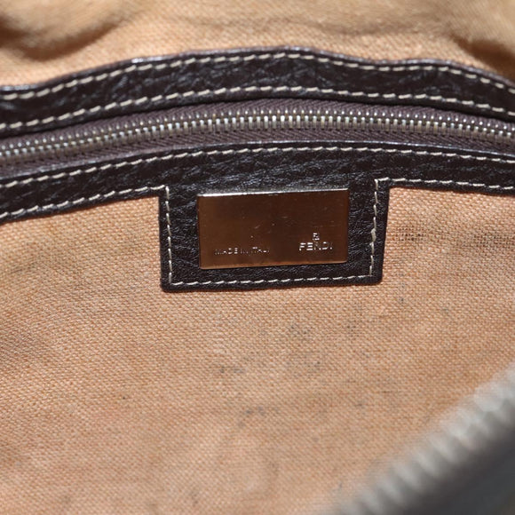 FENDI Zucca Canvas Celeria Shoulder Bag Brown Silver 8BT092 Auth 213811