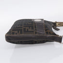 FENDI Zucca Canvas Celeria Shoulder Bag Brown Silver 8BT092 Auth 213811-5