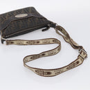 FENDI Zucca Canvas Celeria Shoulder Bag Brown Silver 8BT092 Auth 213811-7