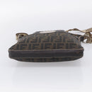FENDI Zucca Canvas Celeria Shoulder Bag Brown Silver 8BT092 Auth 213811-9