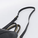 Miu Miu Madras Hand Bag Leather 2way Black Gold Tone Auth 213813V-10