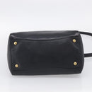 Miu Miu Madras Hand Bag Leather 2way Black Gold Tone Auth 213813V-11