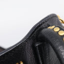 Miu Miu Madras Hand Bag Leather 2way Black Gold Tone Auth 213813V-17
