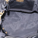 Miu Miu Madras Hand Bag Leather 2way Black Gold Tone Auth 213813V-19
