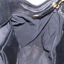 Miu Miu Madras Hand Bag Leather 2way Black Gold Tone Auth 213813V-21