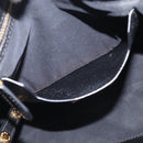 Miu Miu Madras Hand Bag Leather 2way Black Gold Tone Auth 213813V-22