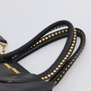 Miu Miu Madras Hand Bag Leather 2way Black Gold Tone Auth 213813V-8