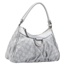 GUCCI GuccissimaGG Abbey Shoulder Bag Leather Silver 190525 Auth 213814V-1