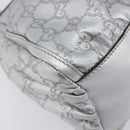 GUCCI GuccissimaGG Abbey Shoulder Bag Leather Silver 190525 Auth 213814V-11