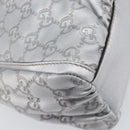 GUCCI GuccissimaGG Abbey Shoulder Bag Leather Silver 190525 Auth 213814V-13