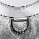 GUCCI GuccissimaGG Abbey Shoulder Bag Leather Silver 190525 Auth 213814V-15